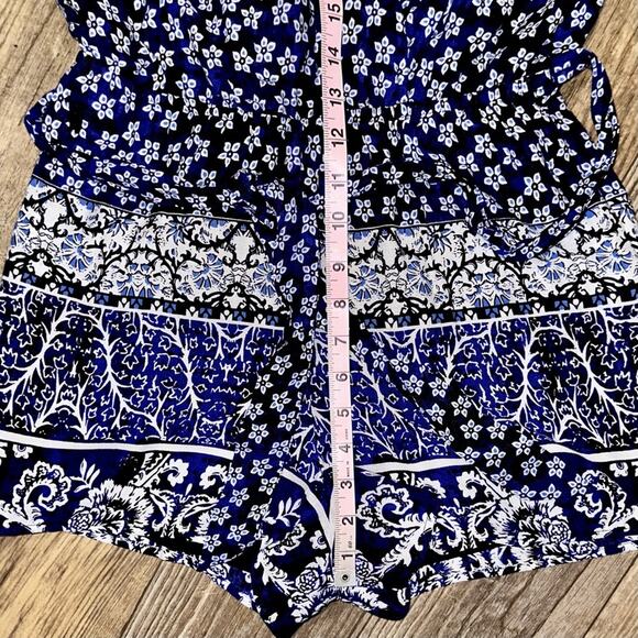 Lovers + Friends Isabelle Romper in Royal Scarf Blue Size XS - Picture 14 of 16